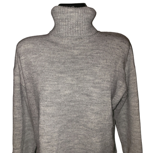 Jones New York Grey Heathered Knit Turtleneck Sweater M - Picture 1 of 6